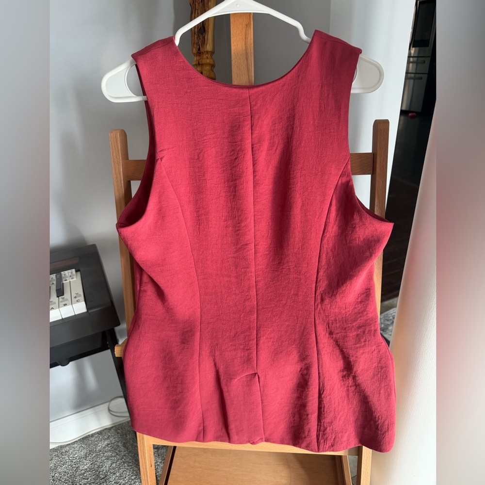 a new day Crimson Button-Front Sleeveless Tunic - Picture 3 of 6